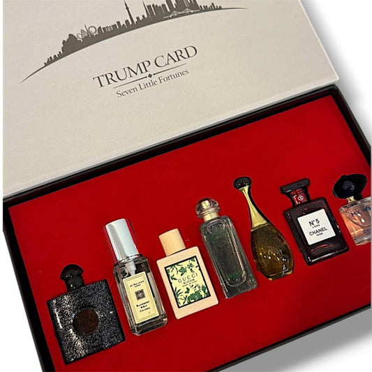 Trump Card Seven Little Fortunes 7-Piece Mini Perfume Gift Set – Luxury Women's Fragrance Collection